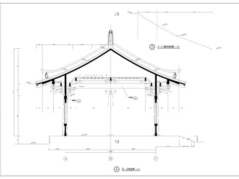  古建寺庙剖节点大样图 