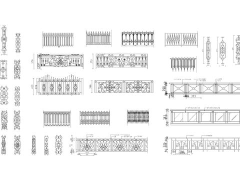  铁艺栏杆CAD图库 