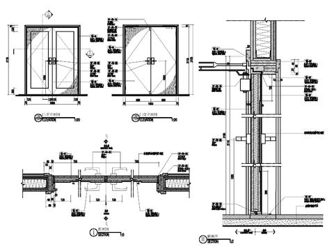  甲级防火门CAD节点大样 