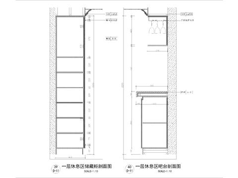  室内各种柜子柜台cad大样图 