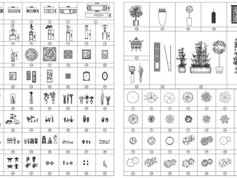  装饰品立面cad图库 