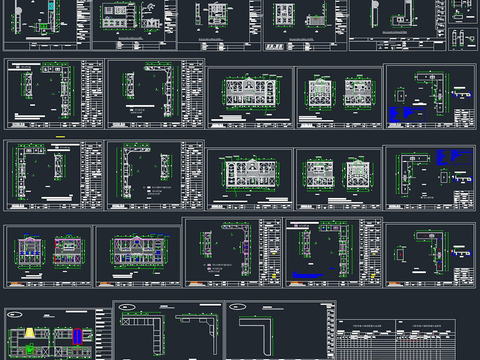  实木橱柜装修设计cad图库 