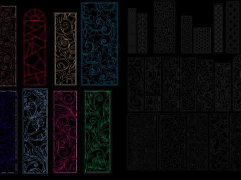  雕刻雕花cad图库 