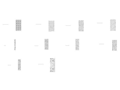  中式弧形纹理隔断 屏风cad图库 