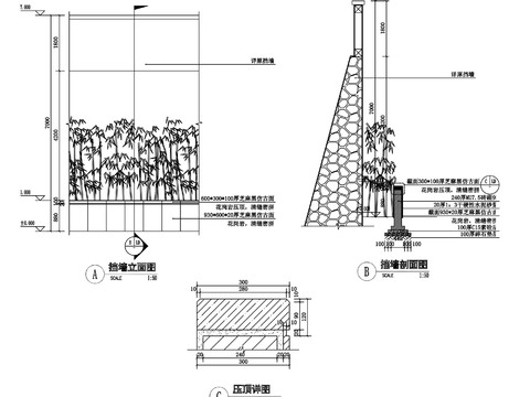  挡土墙剖面详图节点大样 