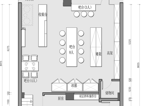  便利店CAD平面圖 