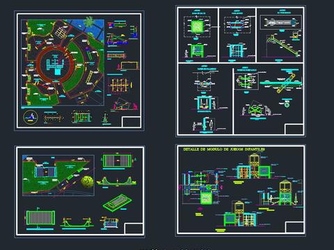  游乐场设施cad施工图 