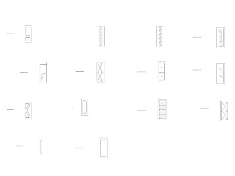  现代几何组合纹理隔断 屏风cad图库 