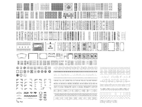  中式花格cad图库 