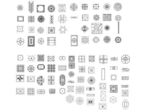  地面拼花cad图库 