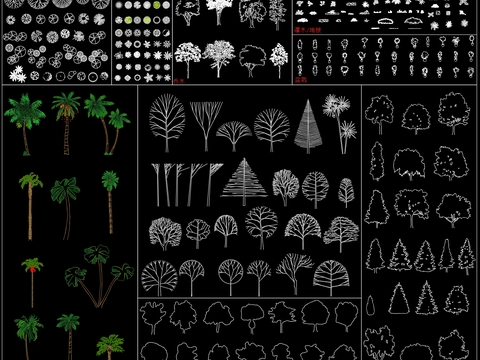  植物平立面cad图库 