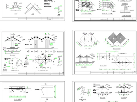  亭桥花架廊CAD详图 