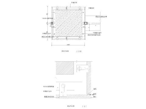 石材方柱剖面节点大样图 