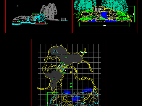  假山cad施工图 