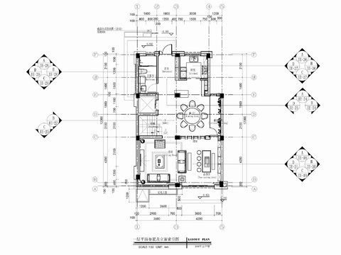  五層新中式小別墅室內(nèi)施工圖 家裝 私宅 豪宅 別墅 洋房cad施工圖 