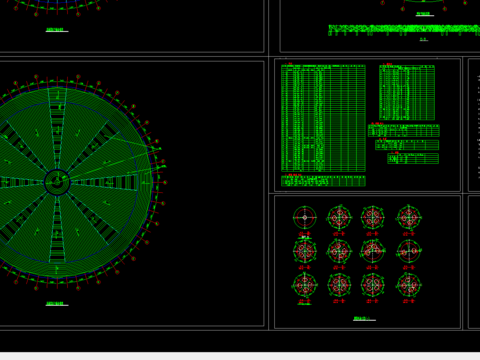 全套网架cad施工图 