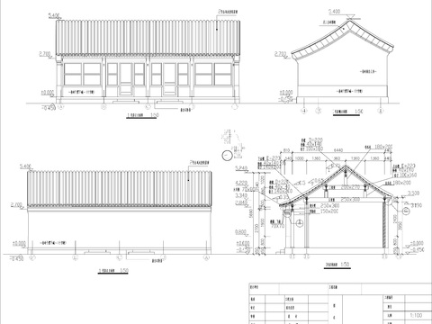  四合院建筑cad施工圖 
