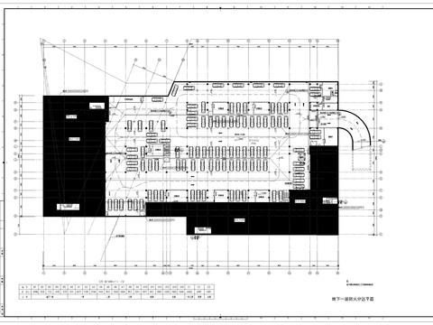  建筑防火分区cad施工图 
