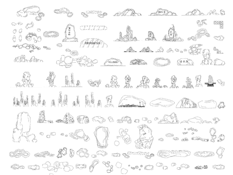  假山景石CAD图库 