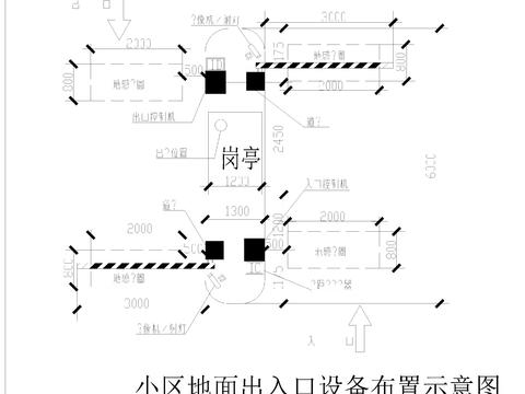  智能摄像道闸cad大样图 