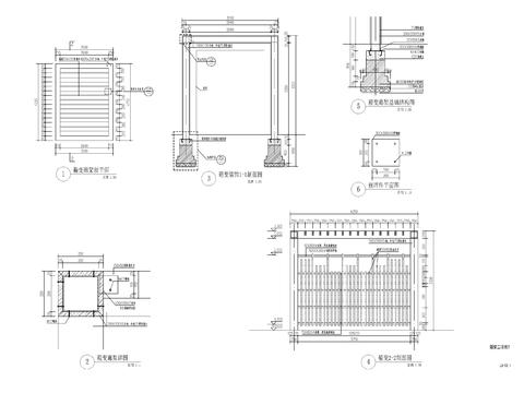  箱变装饰 廊架cad施工图 