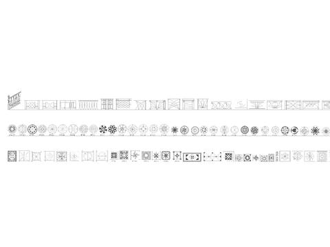  地面水刀石材拼花CAD施工图 