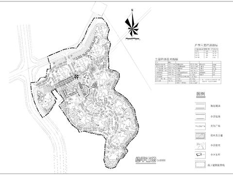  某高層小區(qū)規(guī)劃總平面圖cad施工圖 