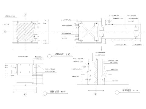  石材方柱剖面节点大样图 