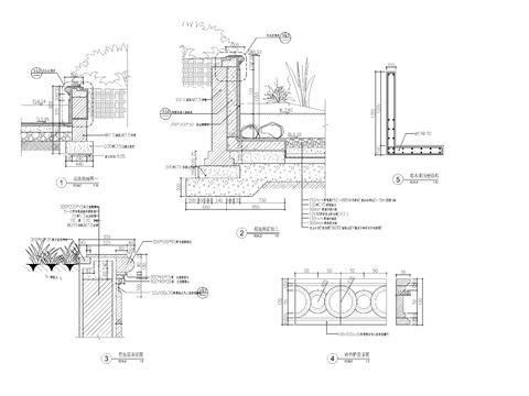  新中式人工湖水景cad大样图 