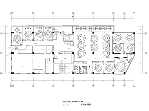  特色餐厅 中餐厅cad平面图 