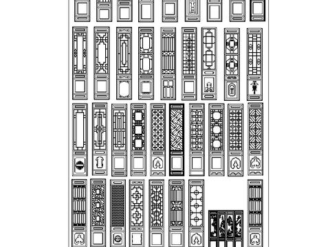  中式隔断构件挂画图库 