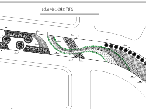  某鎮(zhèn)道路綠化cad施工圖 