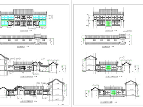  四合院建筑CAD施工圖 