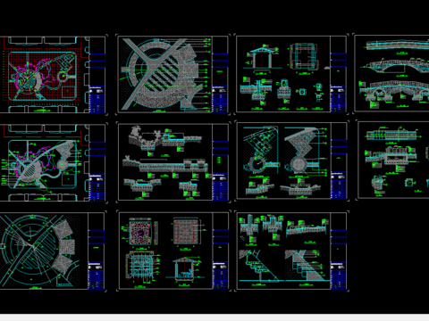  小广场cad施工图 