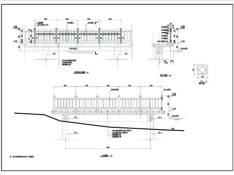  塑木栏杆详图CAD施工图 
