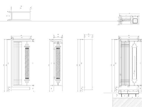  中轴水景墙院 水景cad剖面图 