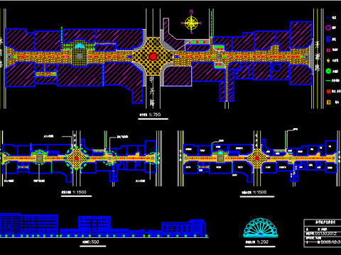  步行街平面规划cad施工图 