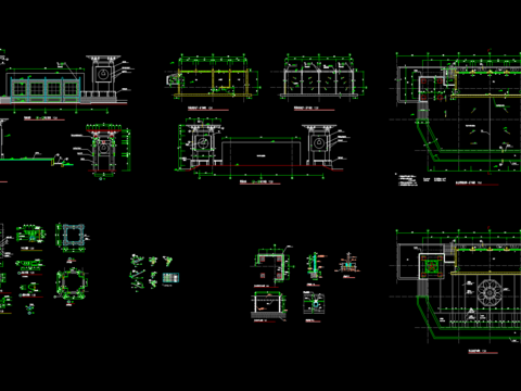  休闲平台 临水栈台cad大样图 