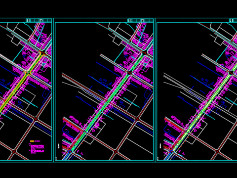  上塘青天线道路拓宽带苗木CAD施工图 