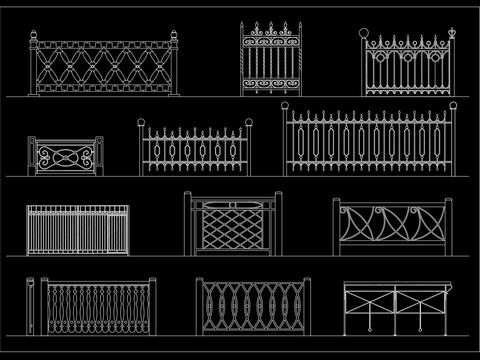  围栏汇总cad图库 