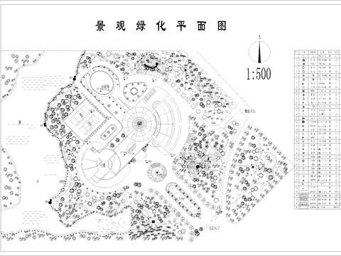  公园景观绿化CAD施工图 