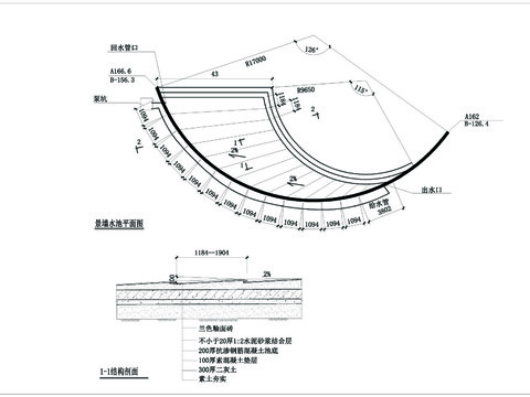  景墻水池CAD施工圖 
