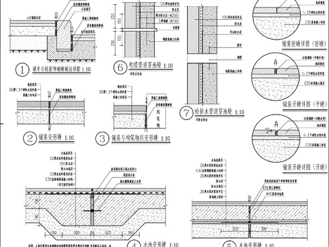  变形缝 伸缩缝 铺装密缝CAD节点大样 