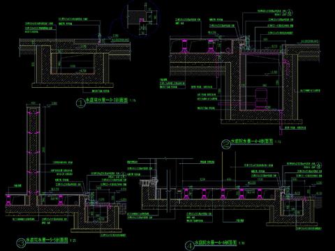  镜面跌水CAD节点大样 