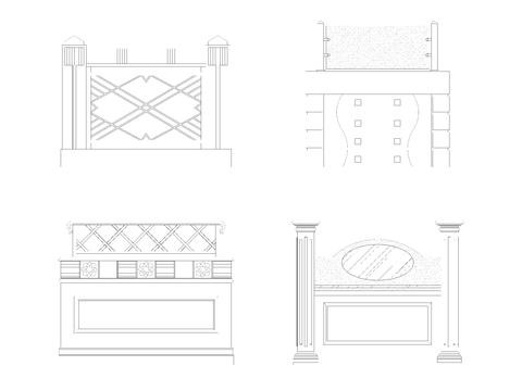  落地屏风半高隔断 