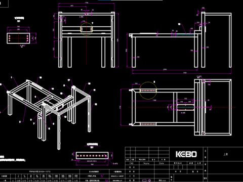  吹塑机机架CAD施工图 