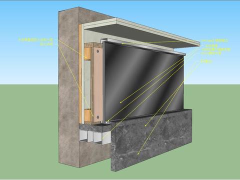  石材与玻璃cad节点图 