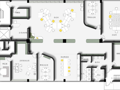 海棠小微创业园办公室cad平面图 