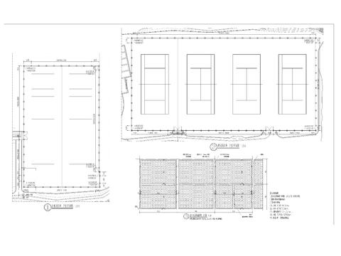  运动场围网 详图 平面剖面图 节点大样图 