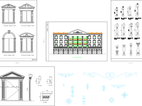  欧式构件CAD图块 